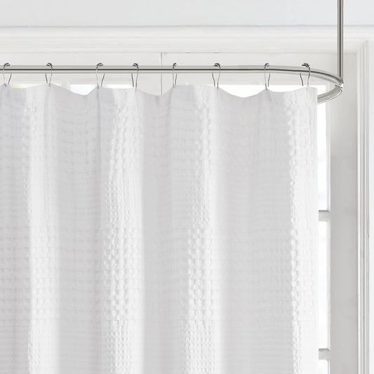 Madison Park Arlo Shower Curtain for Bathroom, 72 x 72, White
