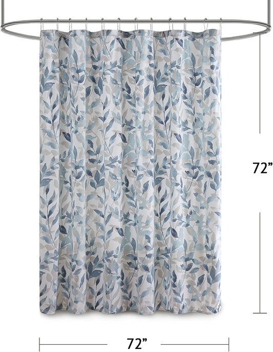 Madison Park Sofia Shower Curtain for Bathroom, 72 x 72, Blue