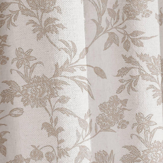 WOUVMA Extra Long Beige Floral Shower Curtain Cottagecore 84 inch