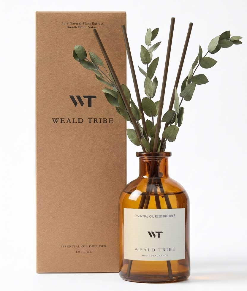 WEALD TRIBE Flower Reed Diffuser Set Clean White Linen Scent for Bathroom Air Fresheners | 4.0 fl oz Fragrance Oils with Sticks Home Fragrance Defusers | House Bedroom Office Shelf Decor & Gift