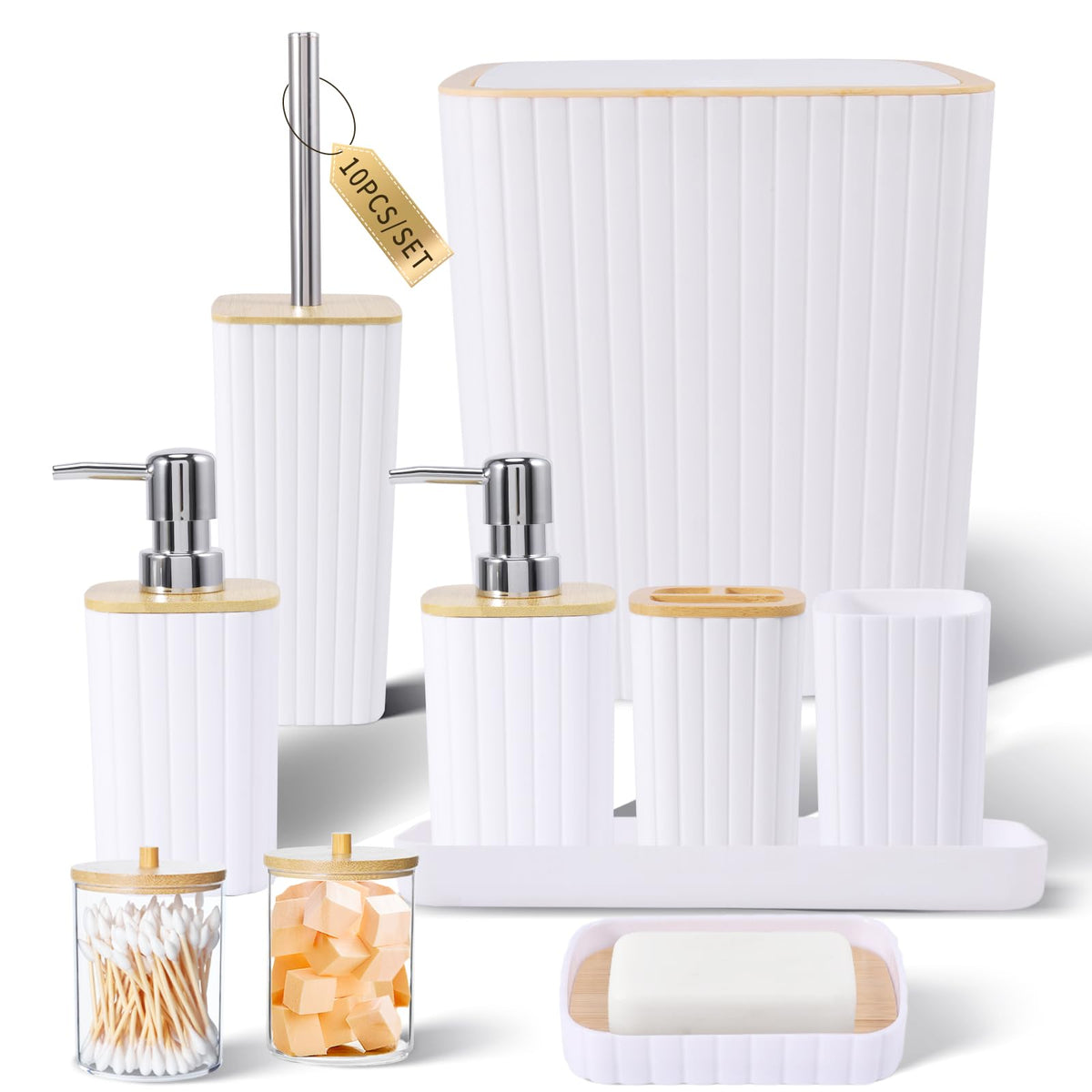 XLHOMO Bathroom Accessories Set - 10PC Gorgeous Black Bathroom Set