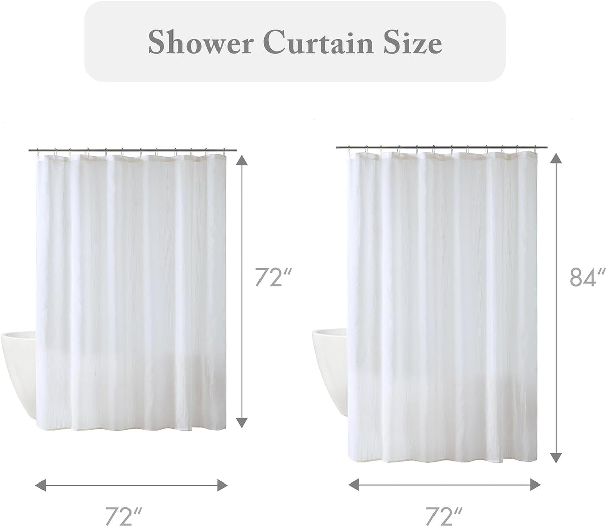 Madison Park Anna Sheer Shower Curtain for Bathroom, 72 x 72, White