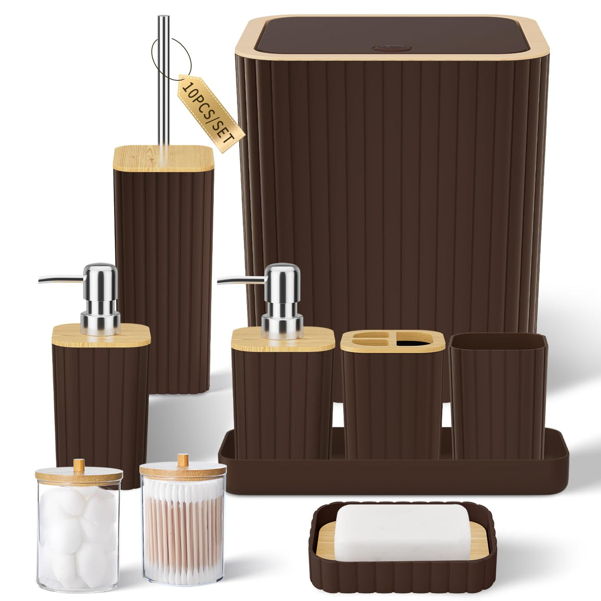 XLHOMO Bathroom Accessories Set - 10PC Gorgeous Black Bathroom Set