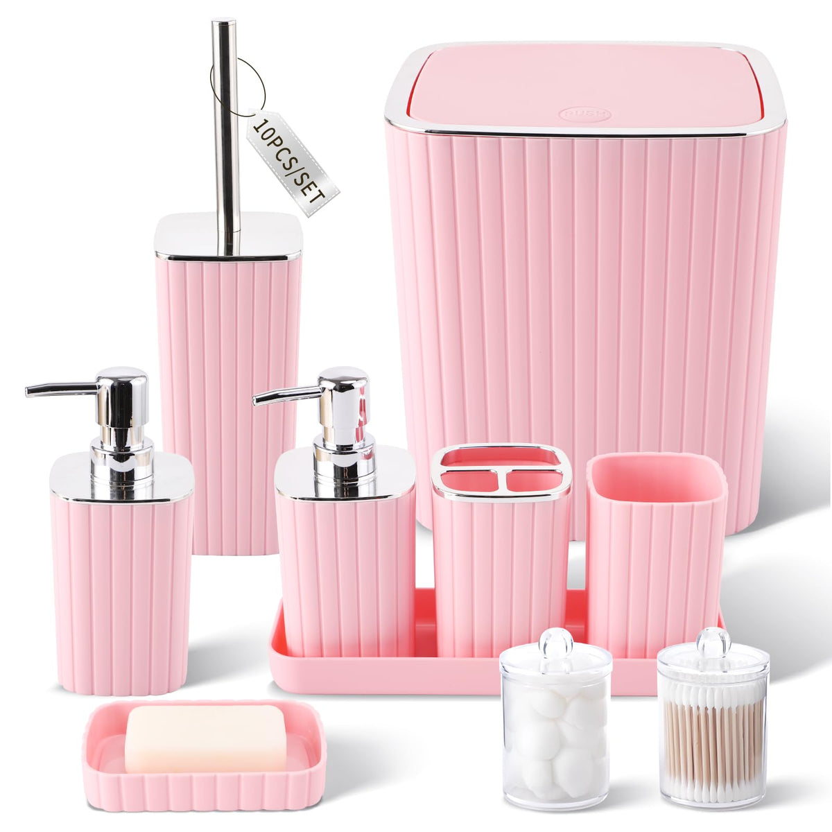 XLHOMO Bathroom Accessories Set - 10PC Gorgeous Black Bathroom Set