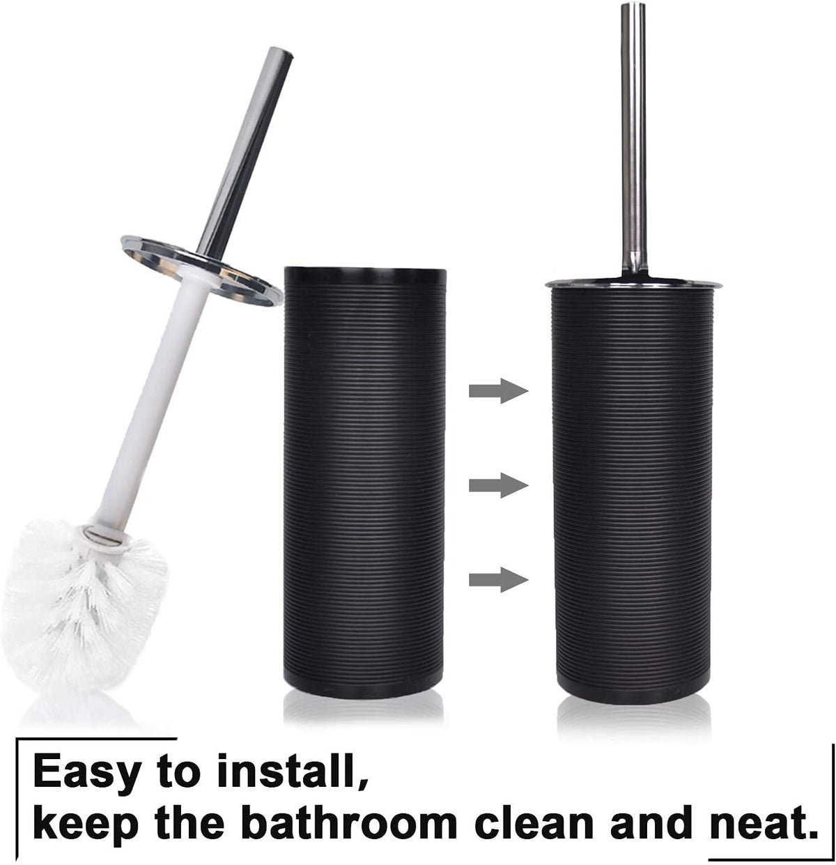 CERBIOR Bathroom Accessories Set 6 Piece Spiral Pattern Bath Ensemble,Black