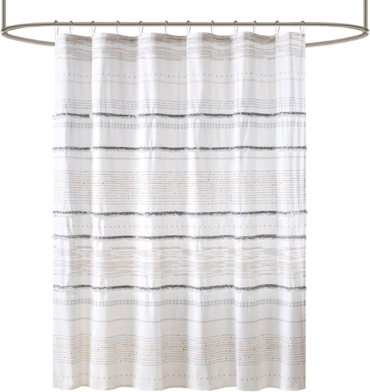 INK+IVY 100% Cotton Tufted Shower Curtain for Bathroom, Navy, 72 x 72