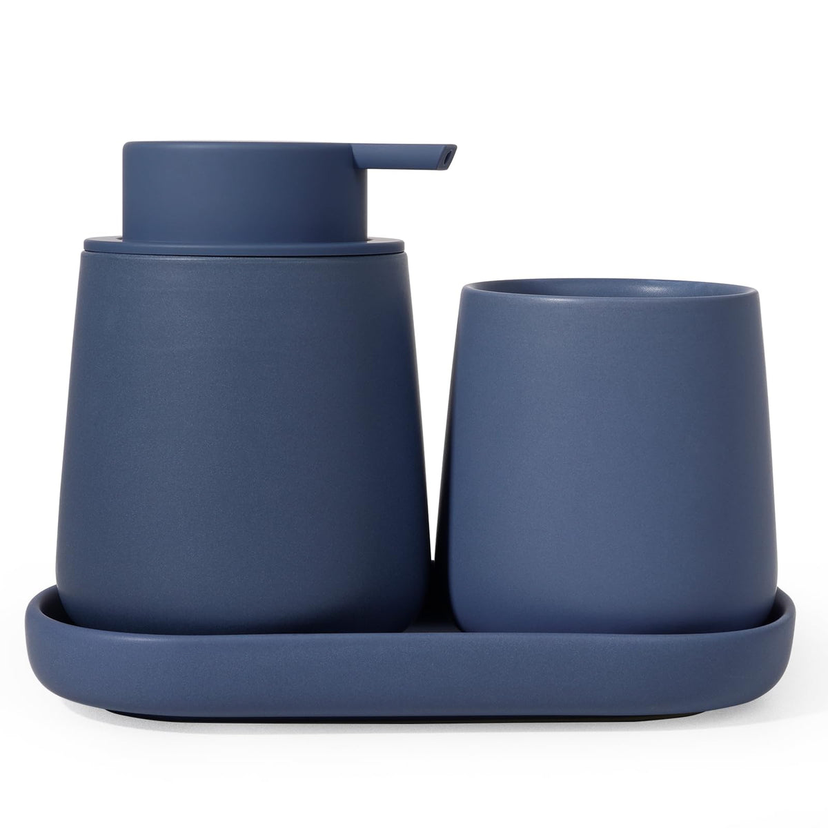 INGOFIN Ceramic Bathroom Accessories Set, Soap Dispenser &Toothbrush Holder