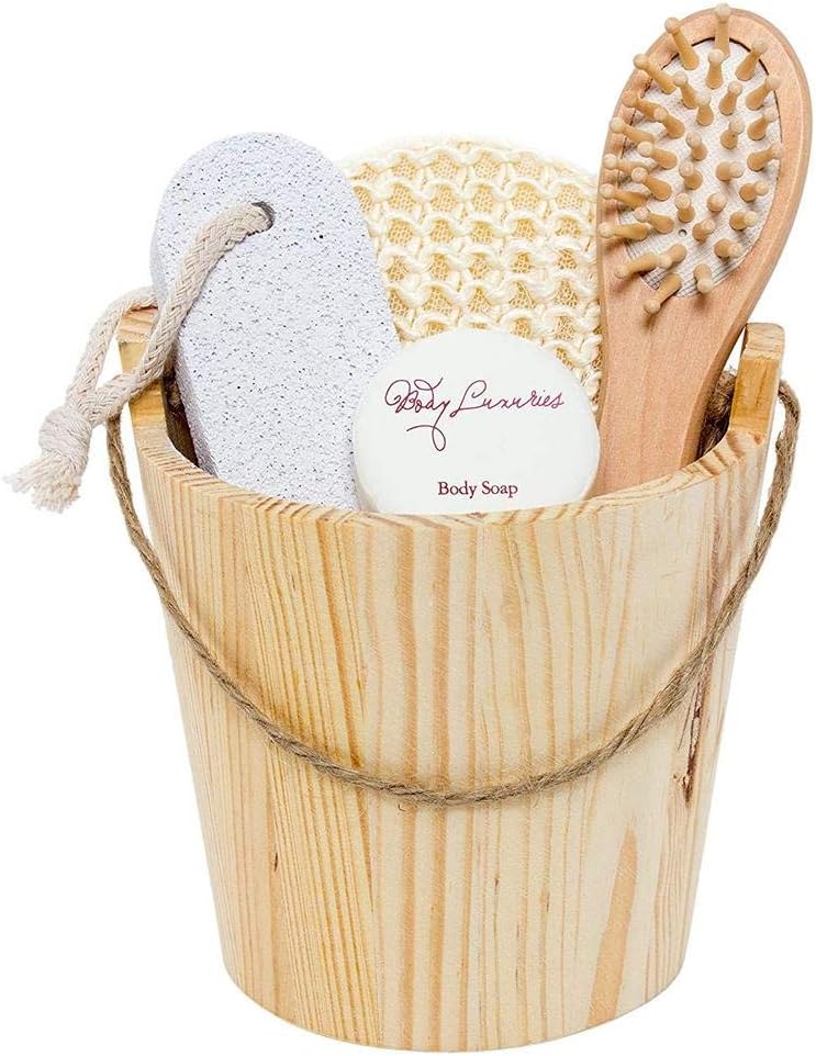 BRUBAKER Wooden Barrel Spa Bath & Body Gift Set