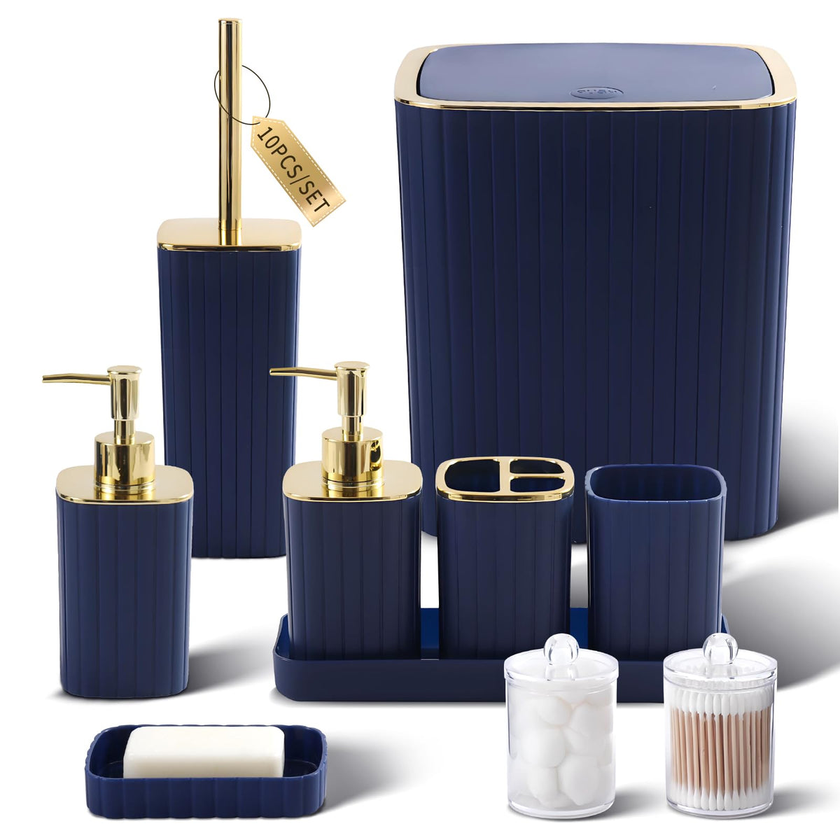 XLHOMO Bathroom Accessories Set - 10PC Gorgeous Black Bathroom Set
