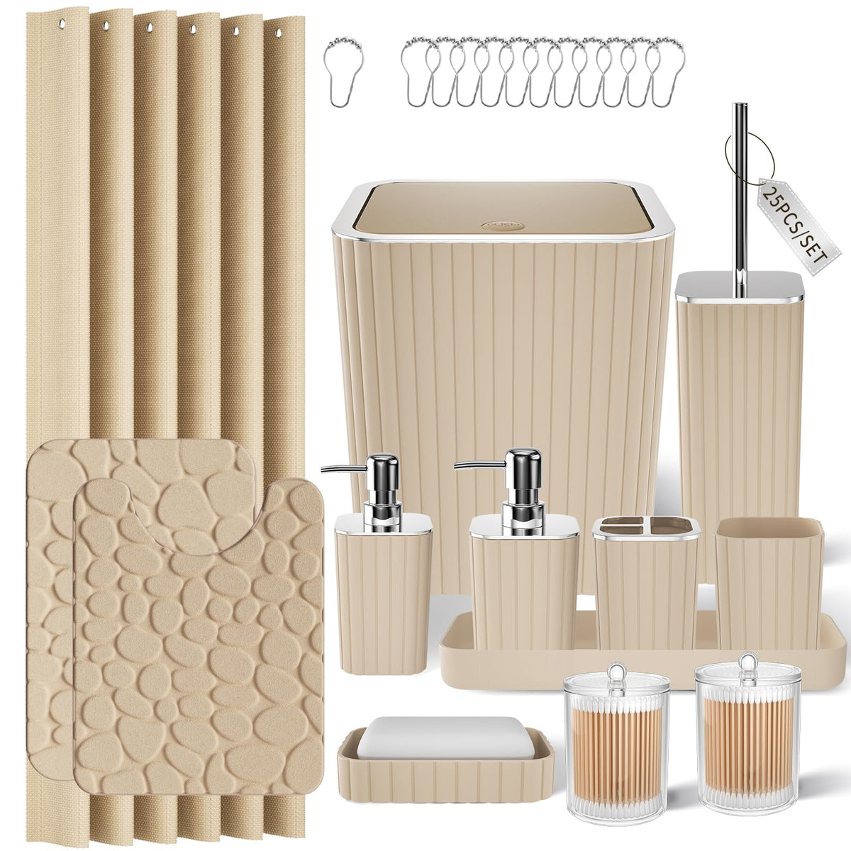 XLHOMO Bathroom Accessories Set - 10PC Gorgeous Black Bathroom Set