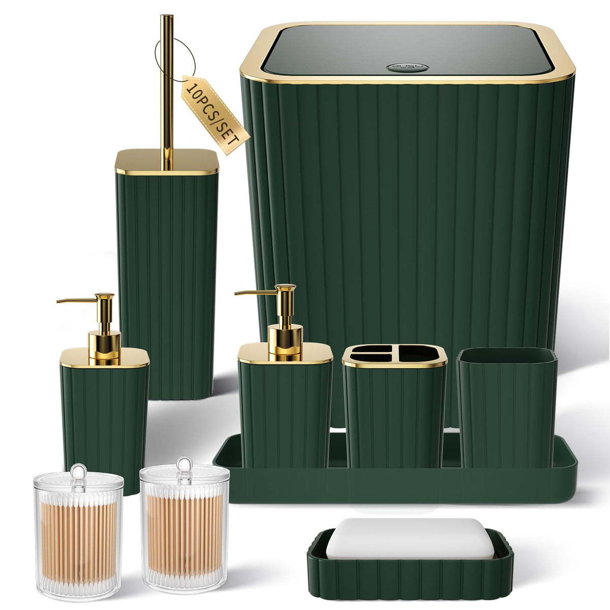 XLHOMO Bathroom Accessories Set - 10PC Gorgeous Black Bathroom Set