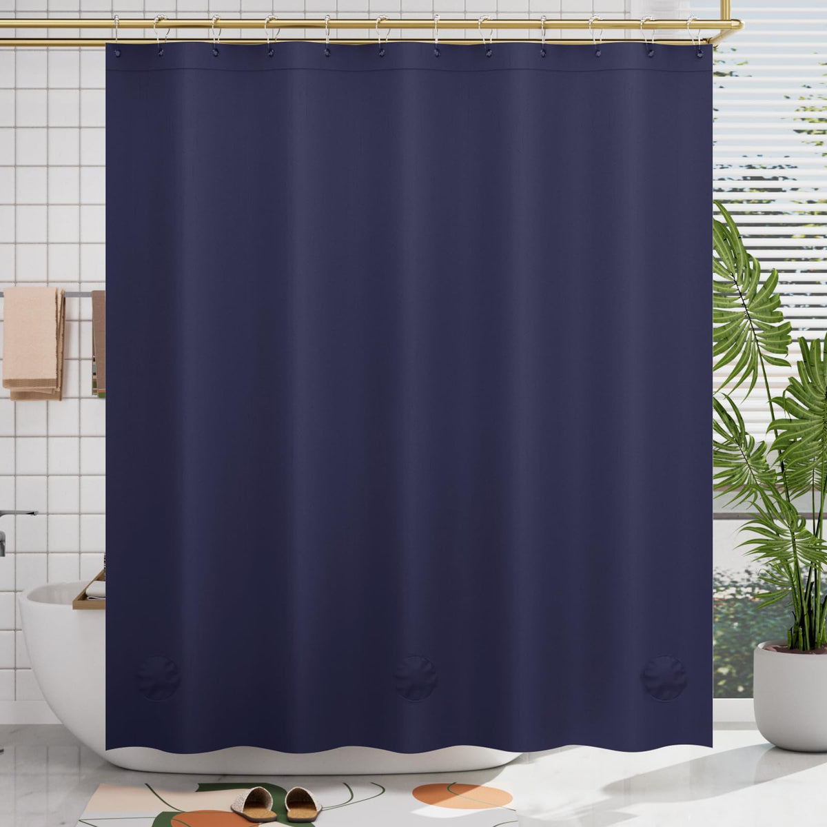 AmazerBath Plastic Shower Curtain Clear 72x74 Inches, Clear Shower Curtain Heavy Duty 8G Premium PEVA, Weighted Shower Curtains for Bathroom Accessories with 3 Big Stones and 12 Rustproof Grommets