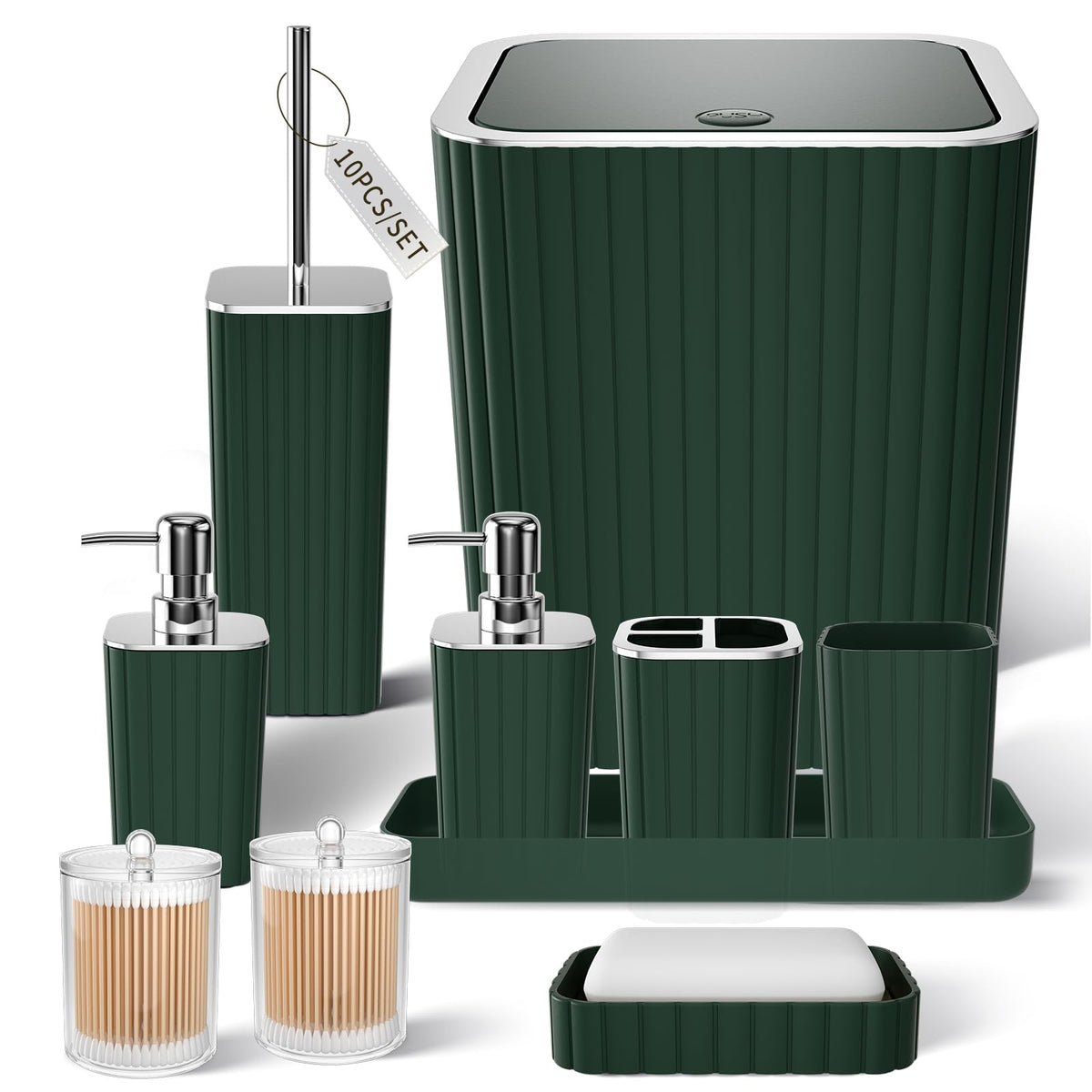 XLHOMO Bathroom Accessories Set - 10PC Gorgeous Black Bathroom Set