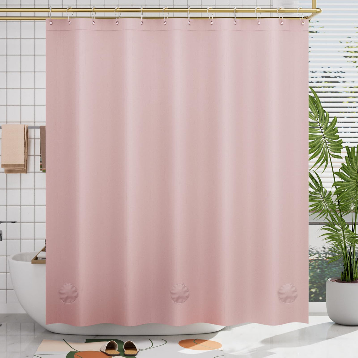 AmazerBath Plastic Shower Curtain Clear 72x74 Inches, Clear Shower Curtain Heavy Duty 8G Premium PEVA, Weighted Shower Curtains for Bathroom Accessories with 3 Big Stones and 12 Rustproof Grommets