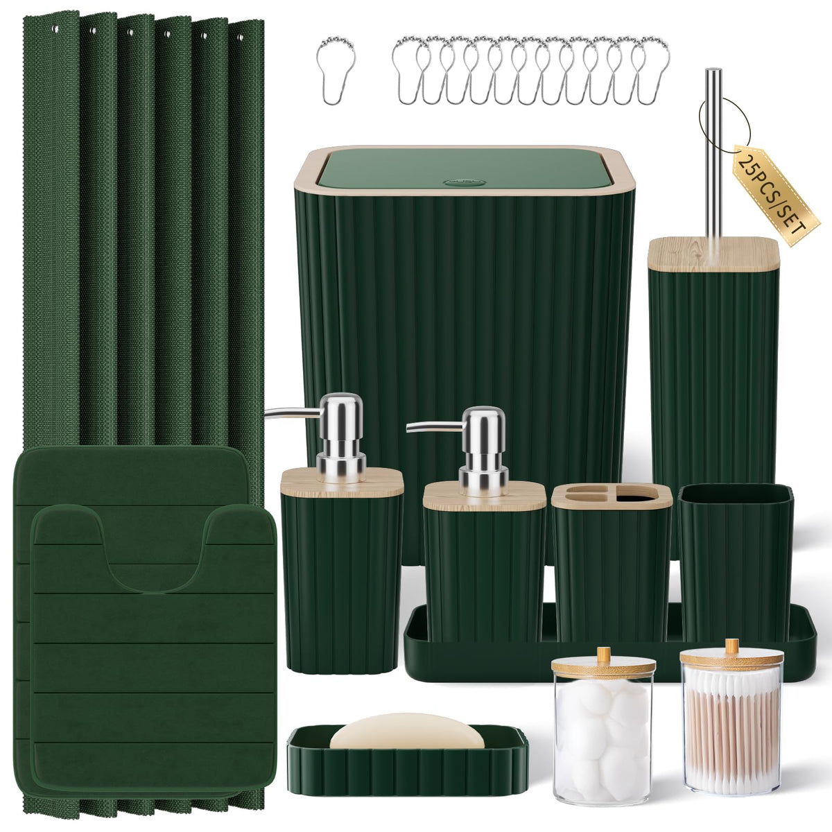 XLHOMO Bathroom Accessories Set - 10PC Gorgeous Black Bathroom Set