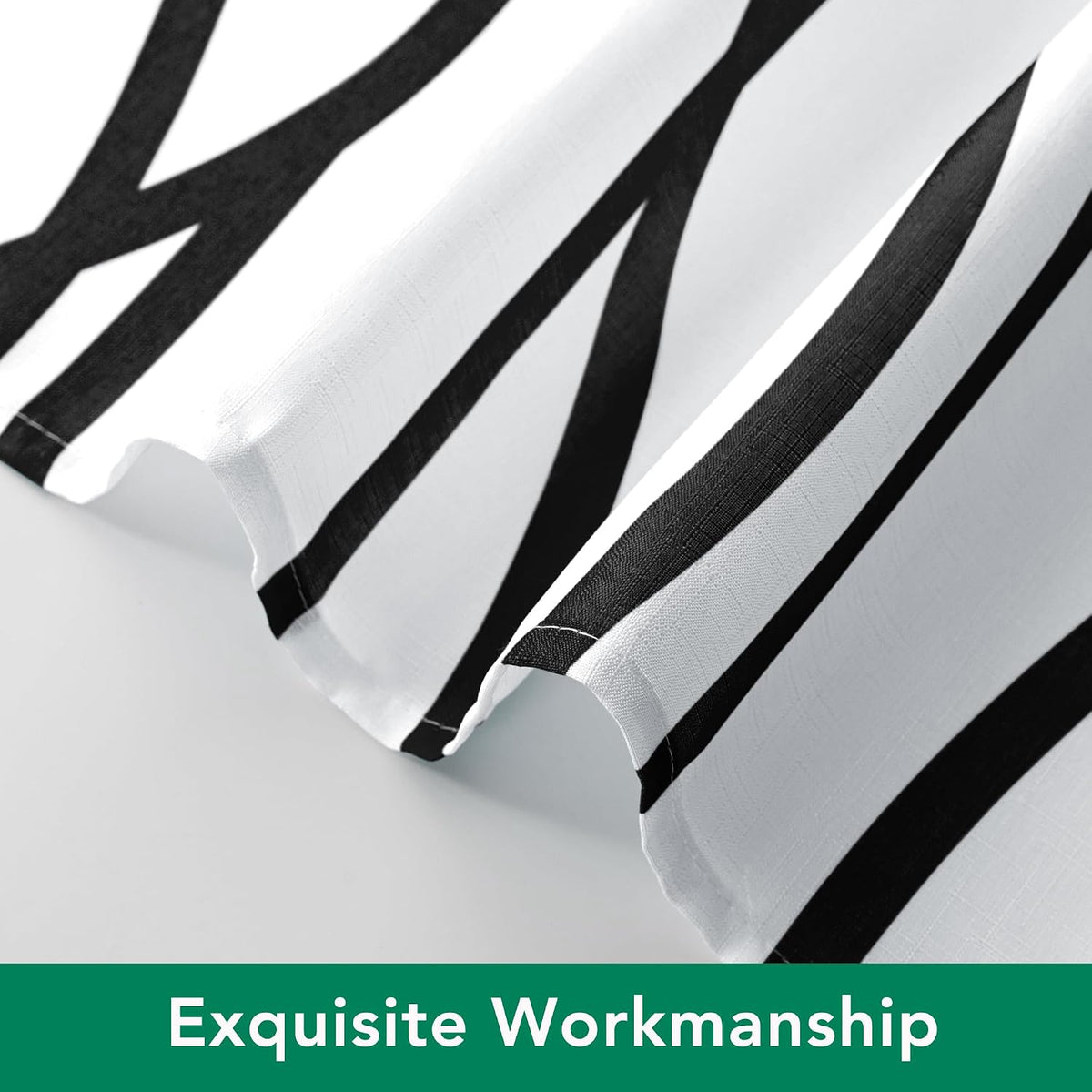 Fabric Modern Shower Curtain-Black and White Shower Curtains for Bathroom