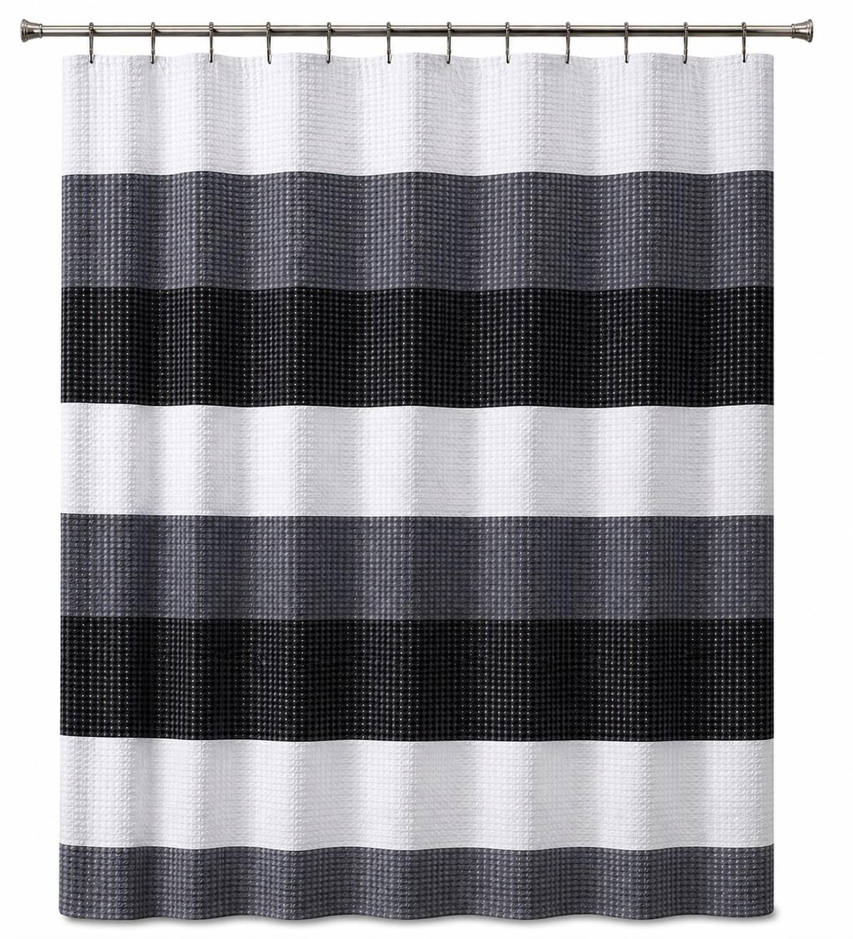 Dainty Home Ombre Waffle Weave Shower Curtain 70 x 72 Blush Textured Fabric Shower Curtain, Hotel Style Waffle Weave Bathroom Curtain, Water Resistant Polyester Ombre Shower Curtain