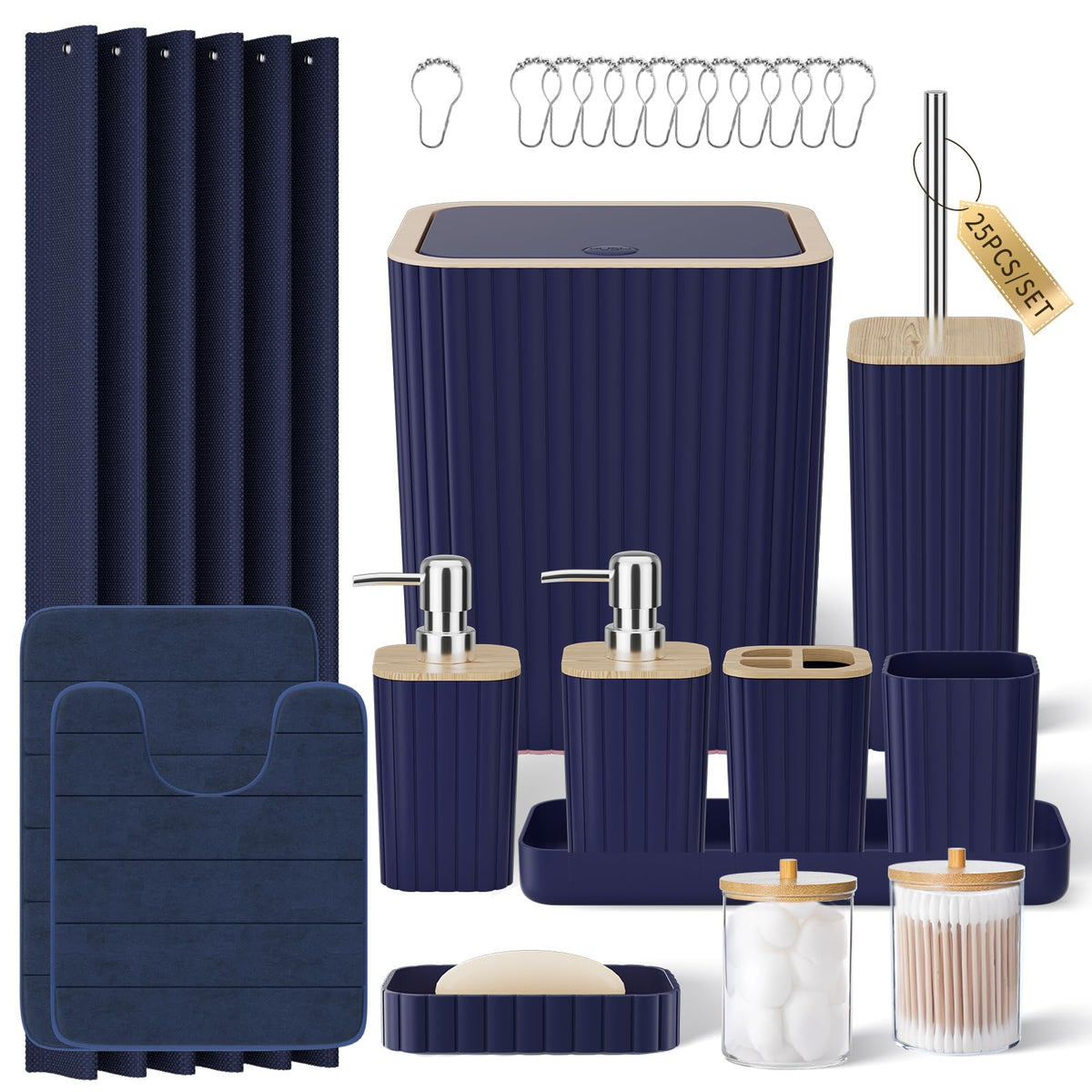 XLHOMO Bathroom Accessories Set - 10PC Gorgeous Black Bathroom Set
