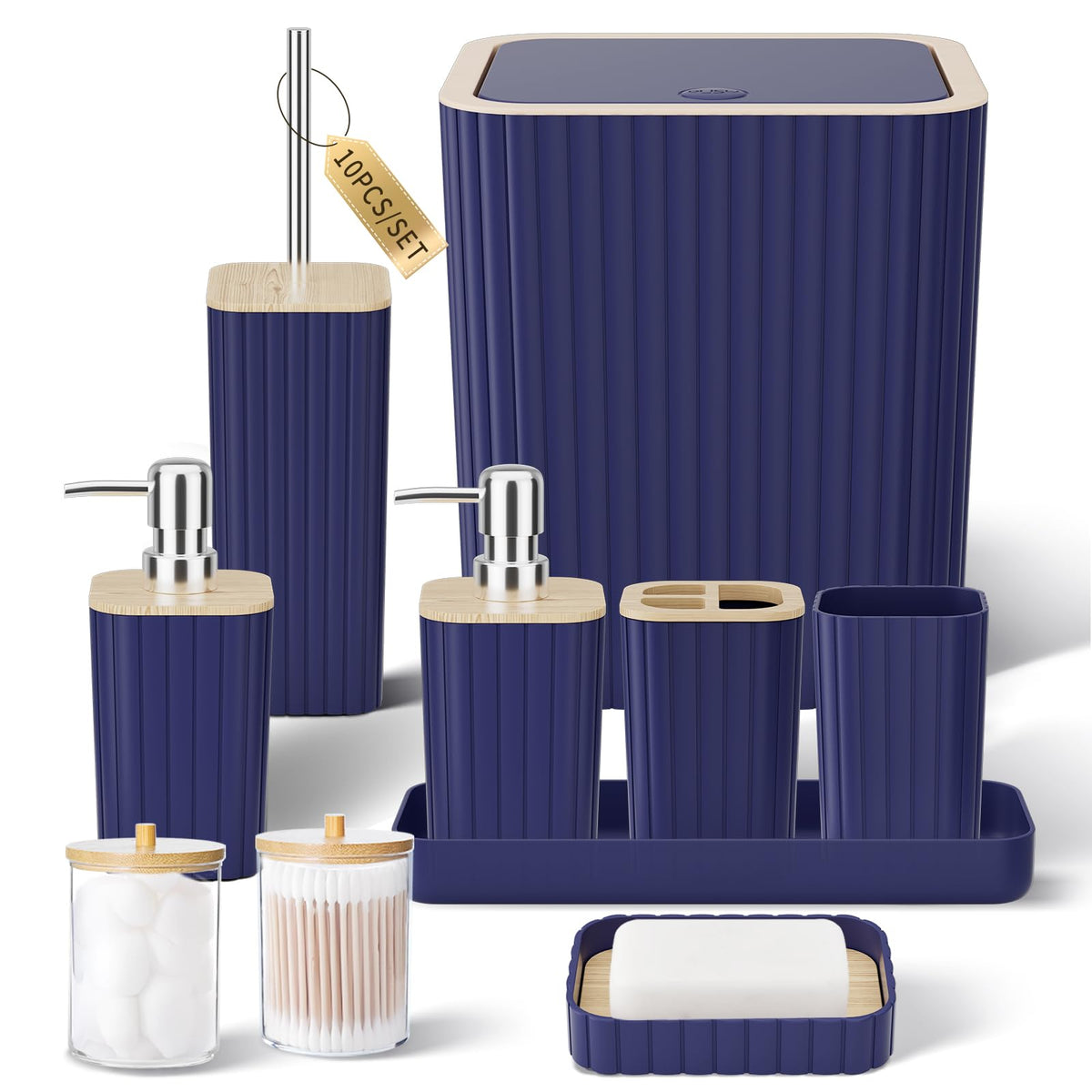 XLHOMO Bathroom Accessories Set - 10PC Gorgeous Black Bathroom Set