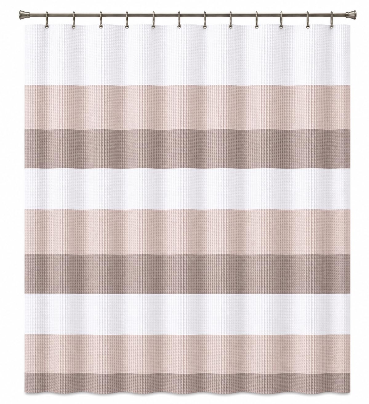 Dainty Home Ombre Waffle Weave Shower Curtain 70 x 72 Blush Textured Fabric Shower Curtain, Hotel Style Waffle Weave Bathroom Curtain, Water Resistant Polyester Ombre Shower Curtain