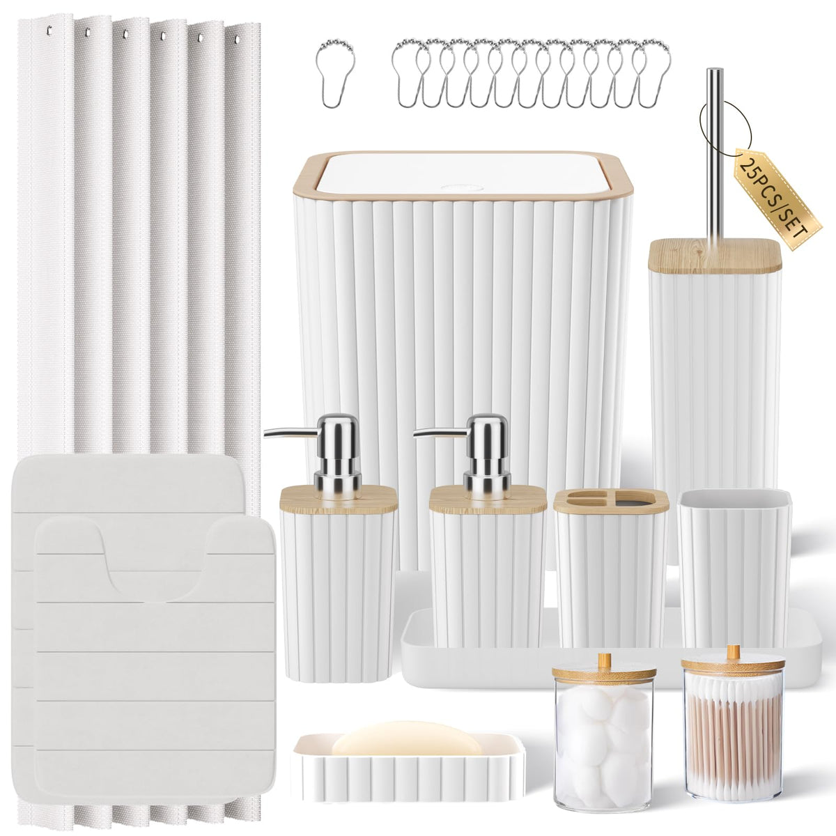 XLHOMO Bathroom Accessories Set - 10PC Gorgeous Black Bathroom Set
