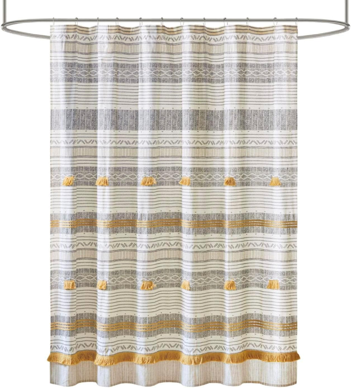 INK+IVY 100% Cotton Tufted Shower Curtain for Bathroom, Navy, 72 x 72