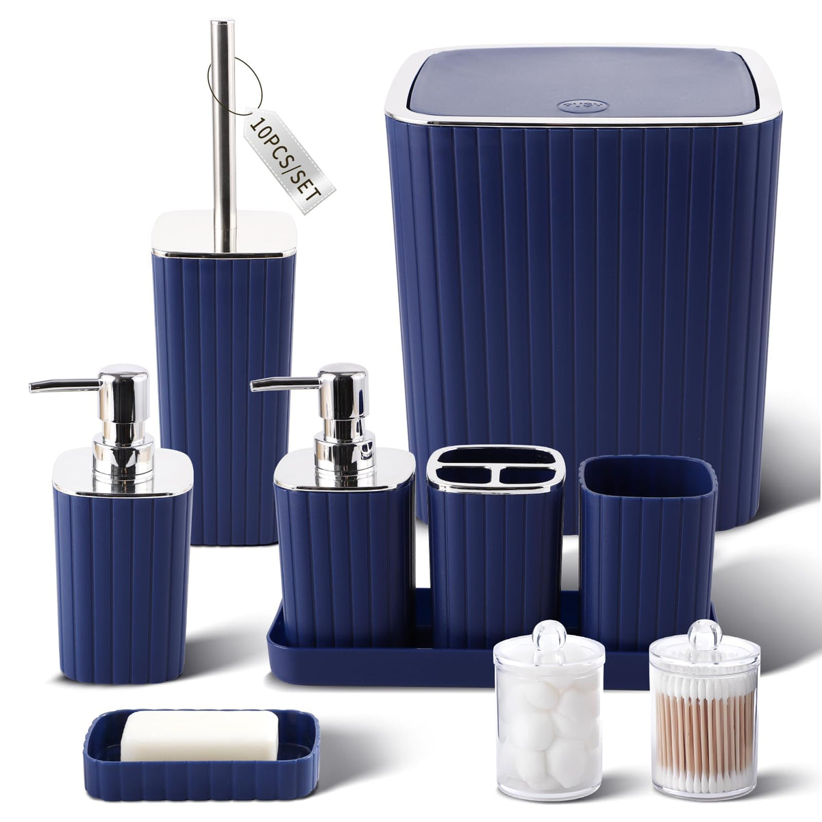 XLHOMO Bathroom Accessories Set - 10PC Gorgeous Black Bathroom Set