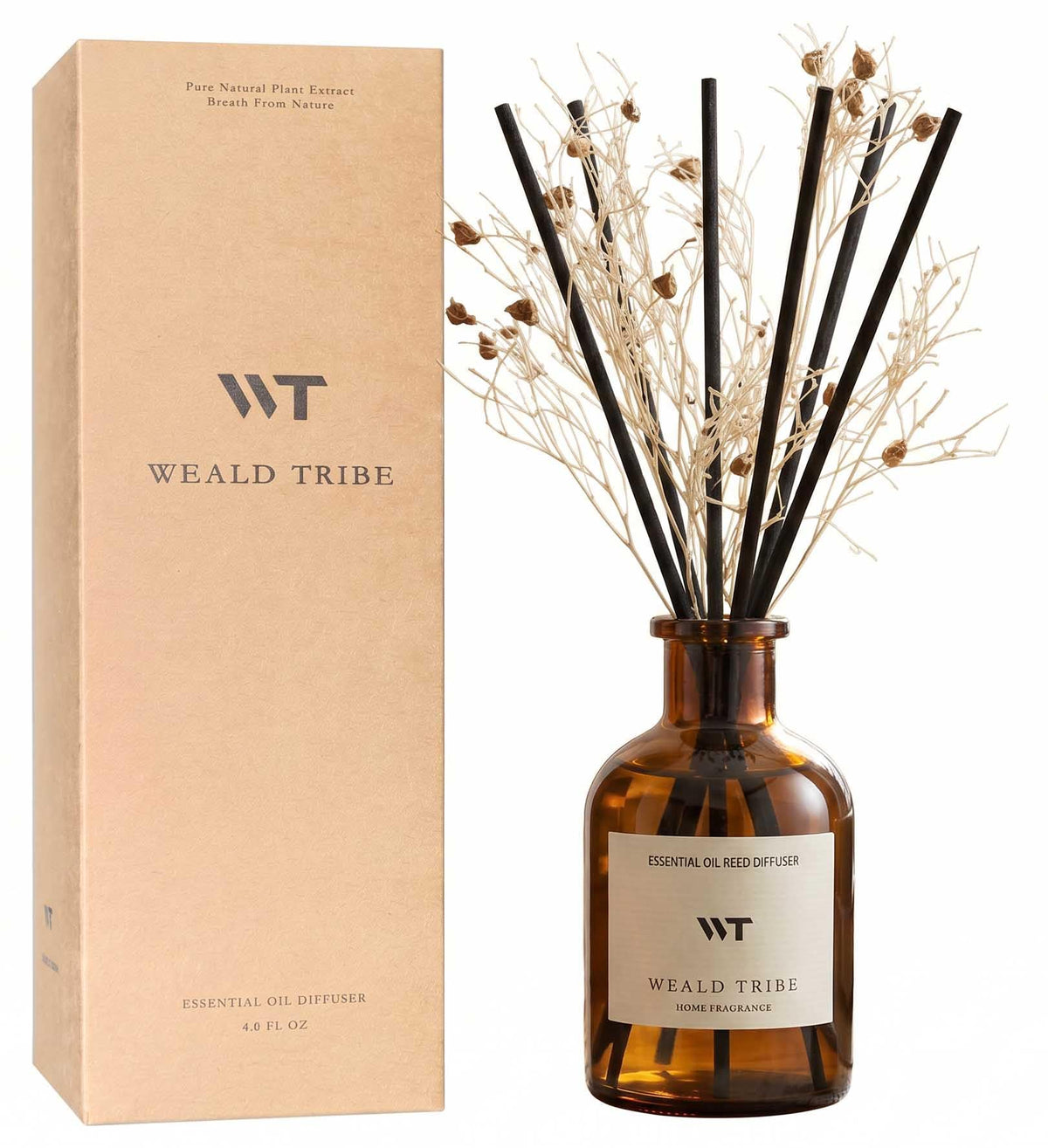 WEALD TRIBE Flower Reed Diffuser Set Clean White Linen Scent for Bathroom Air Fresheners | 4.0 fl oz Fragrance Oils with Sticks Home Fragrance Defusers | House Bedroom Office Shelf Decor & Gift