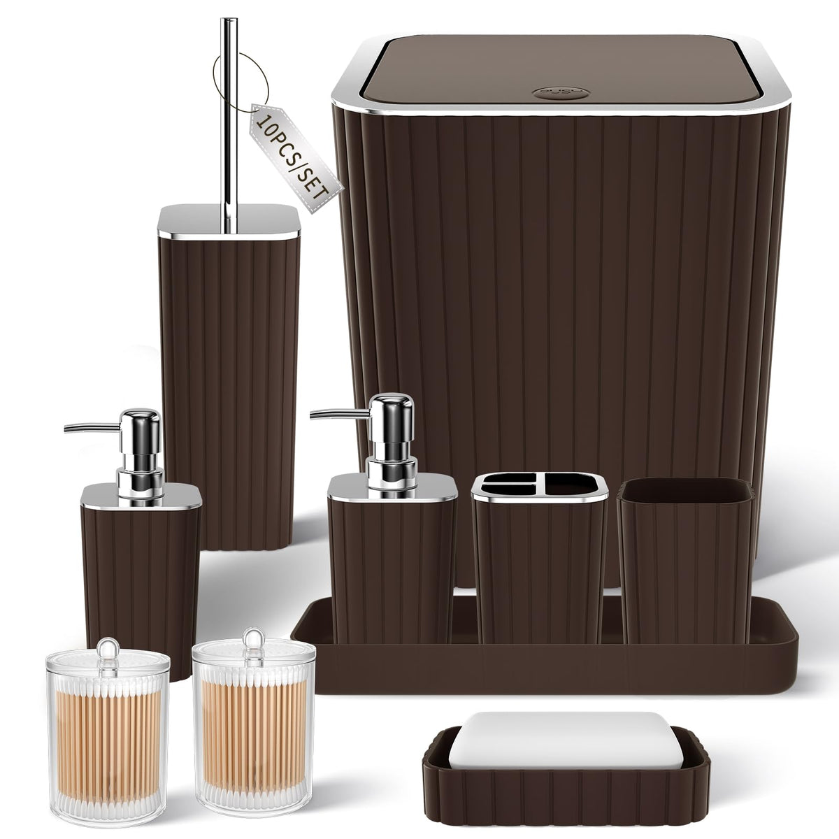 XLHOMO Bathroom Accessories Set - 10PC Gorgeous Black Bathroom Set