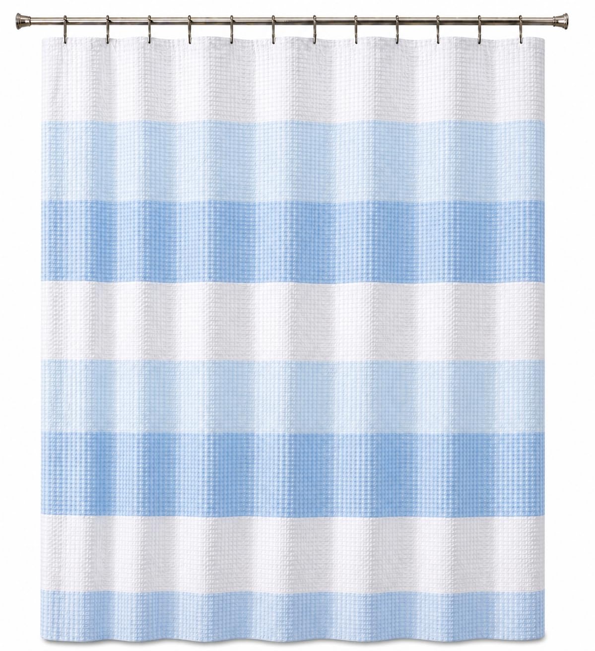 Dainty Home Ombre Waffle Weave Shower Curtain 70 x 72 Blush Textured Fabric Shower Curtain, Hotel Style Waffle Weave Bathroom Curtain, Water Resistant Polyester Ombre Shower Curtain