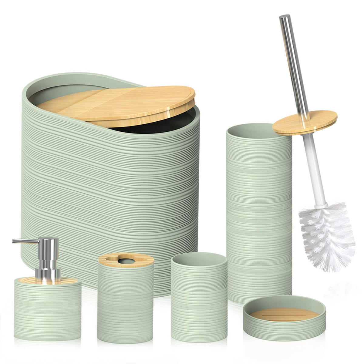 Bathroom Accessory Set, 6-Pcs Black