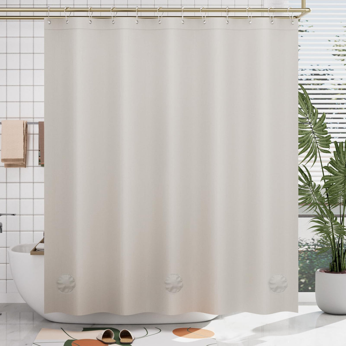 AmazerBath Plastic Shower Curtain Clear 72x74 Inches, Clear Shower Curtain Heavy Duty 8G Premium PEVA, Weighted Shower Curtains for Bathroom Accessories with 3 Big Stones and 12 Rustproof Grommets