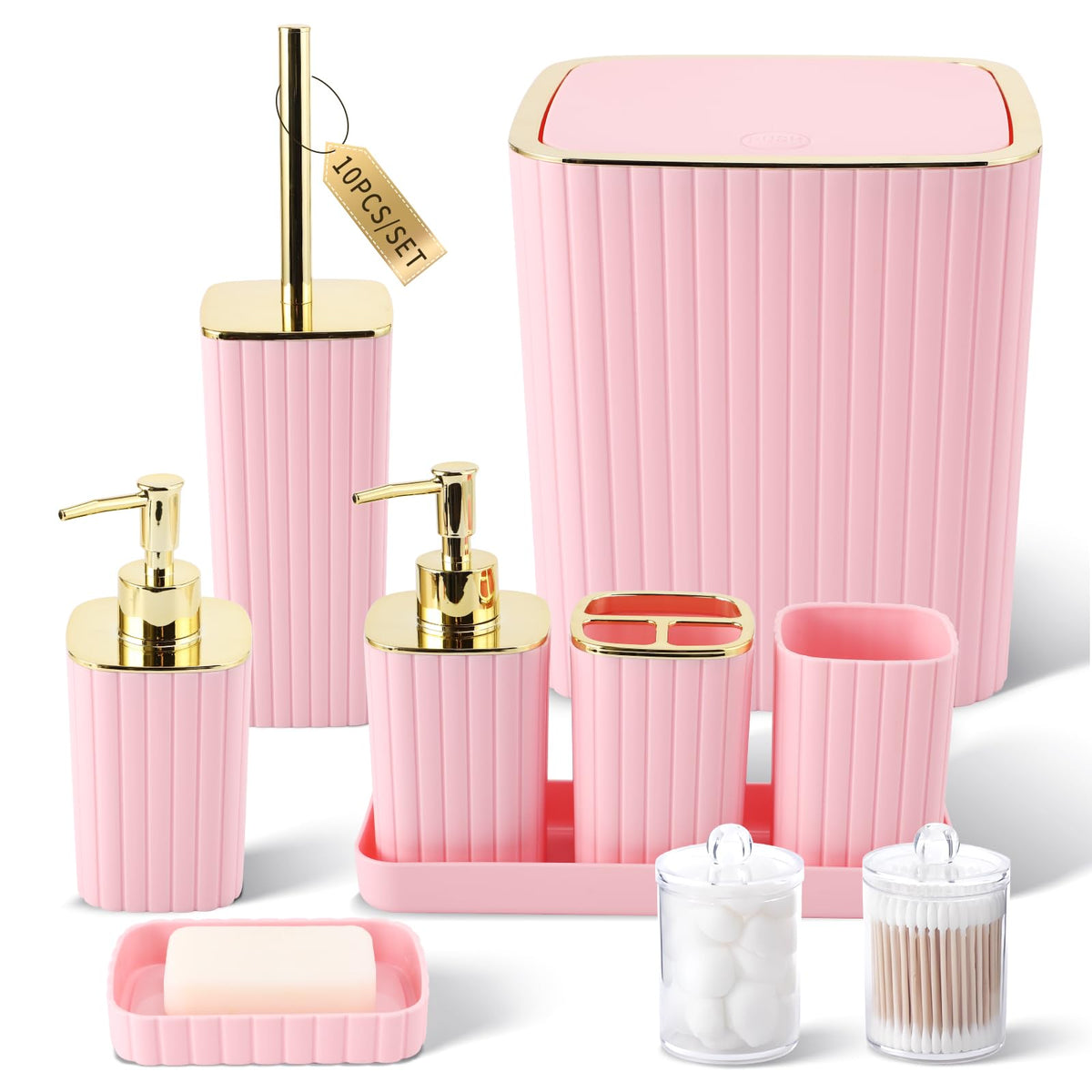 XLHOMO Bathroom Accessories Set - 10PC Gorgeous Black Bathroom Set