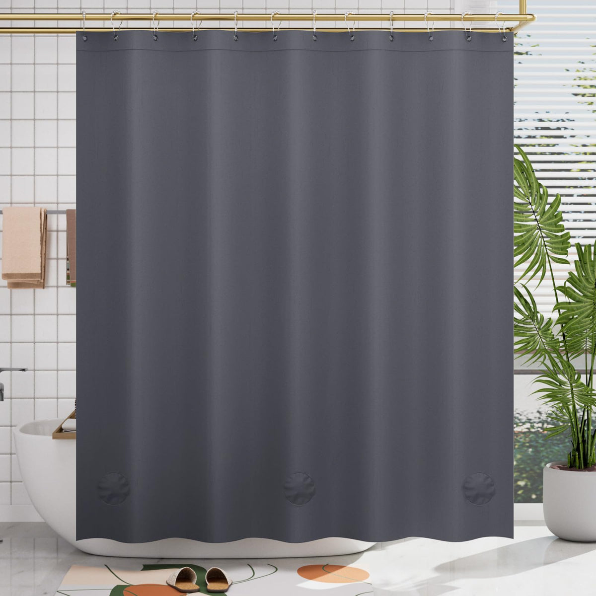 AmazerBath Plastic Shower Curtain Clear 72x74 Inches, Clear Shower Curtain Heavy Duty 8G Premium PEVA, Weighted Shower Curtains for Bathroom Accessories with 3 Big Stones and 12 Rustproof Grommets