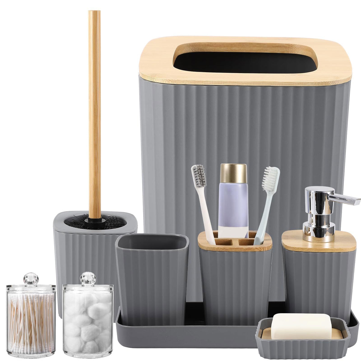 XLHOMO Sage Green Bathroom Set, Bathroom Sets with Shower Curtain and Rugs
