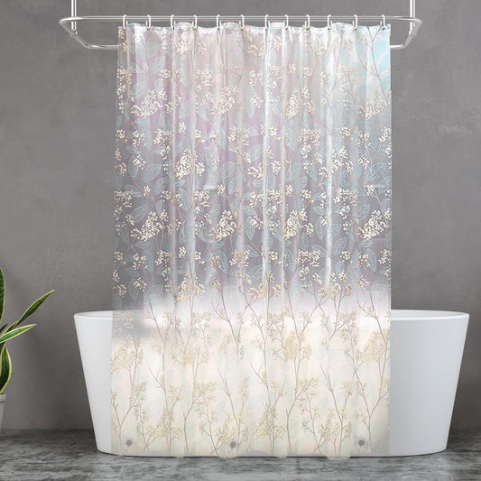 PEVA Shower Curtain, Water Repellent Premium Bathroom Shower Curtain with 3 Magnetic Weights for Shower Stall, Bathtubs