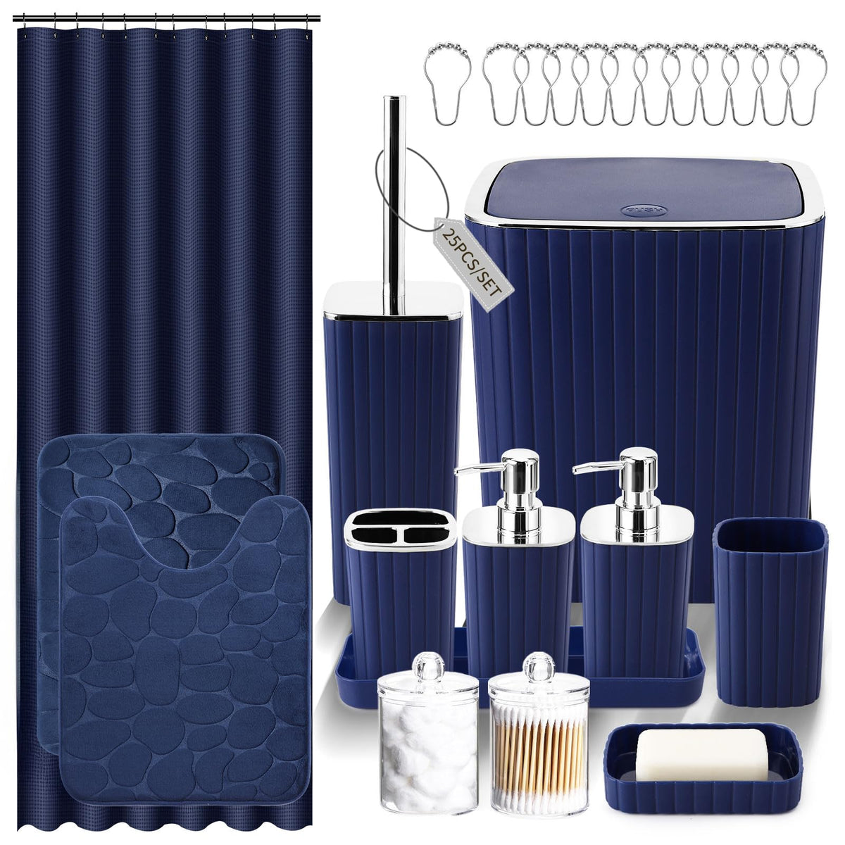 XLHOMO Bathroom Accessories Set - 10PC Gorgeous Black Bathroom Set