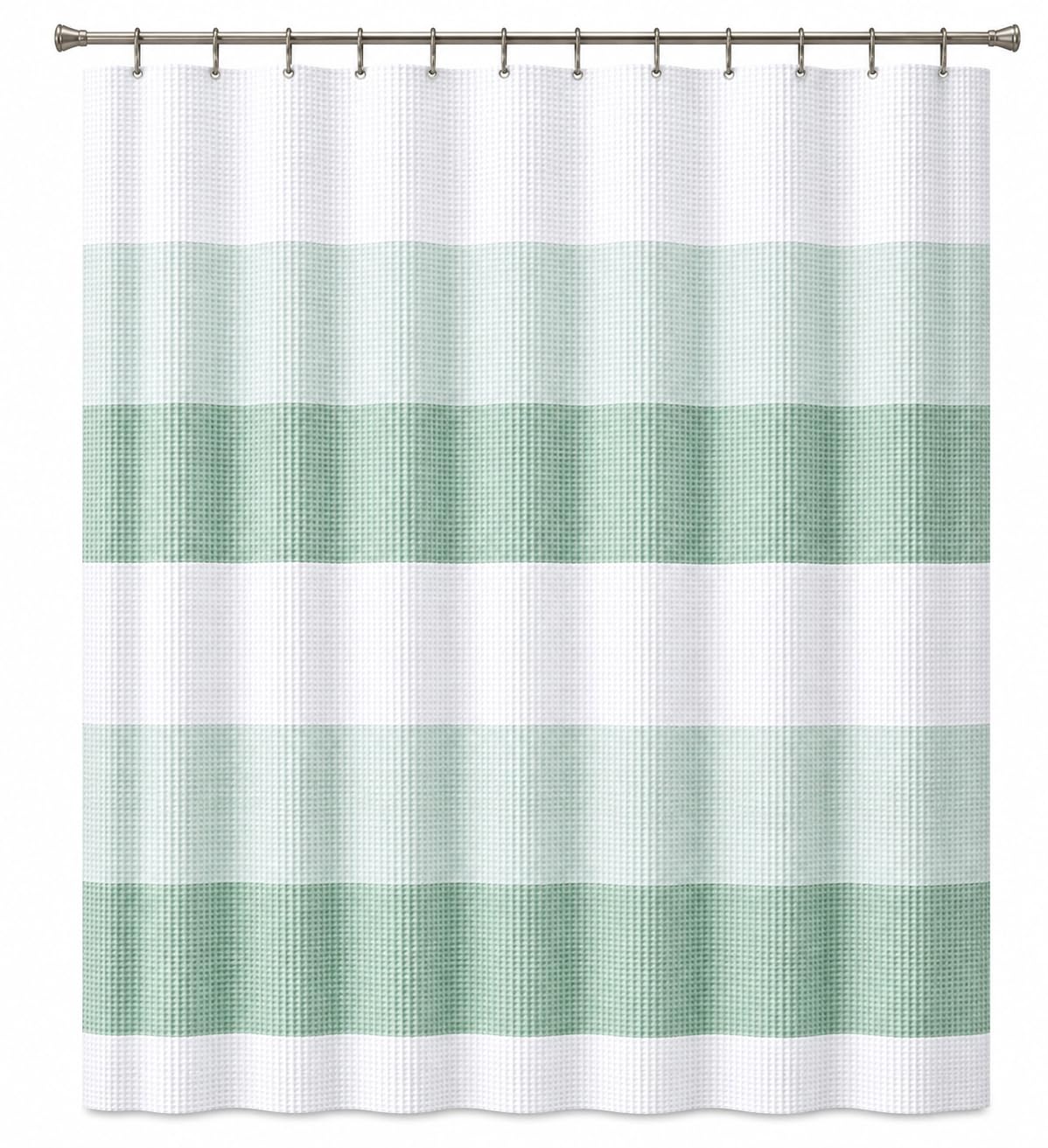 Dainty Home Ombre Waffle Weave Shower Curtain 70 x 72 Blush Textured Fabric Shower Curtain, Hotel Style Waffle Weave Bathroom Curtain, Water Resistant Polyester Ombre Shower Curtain