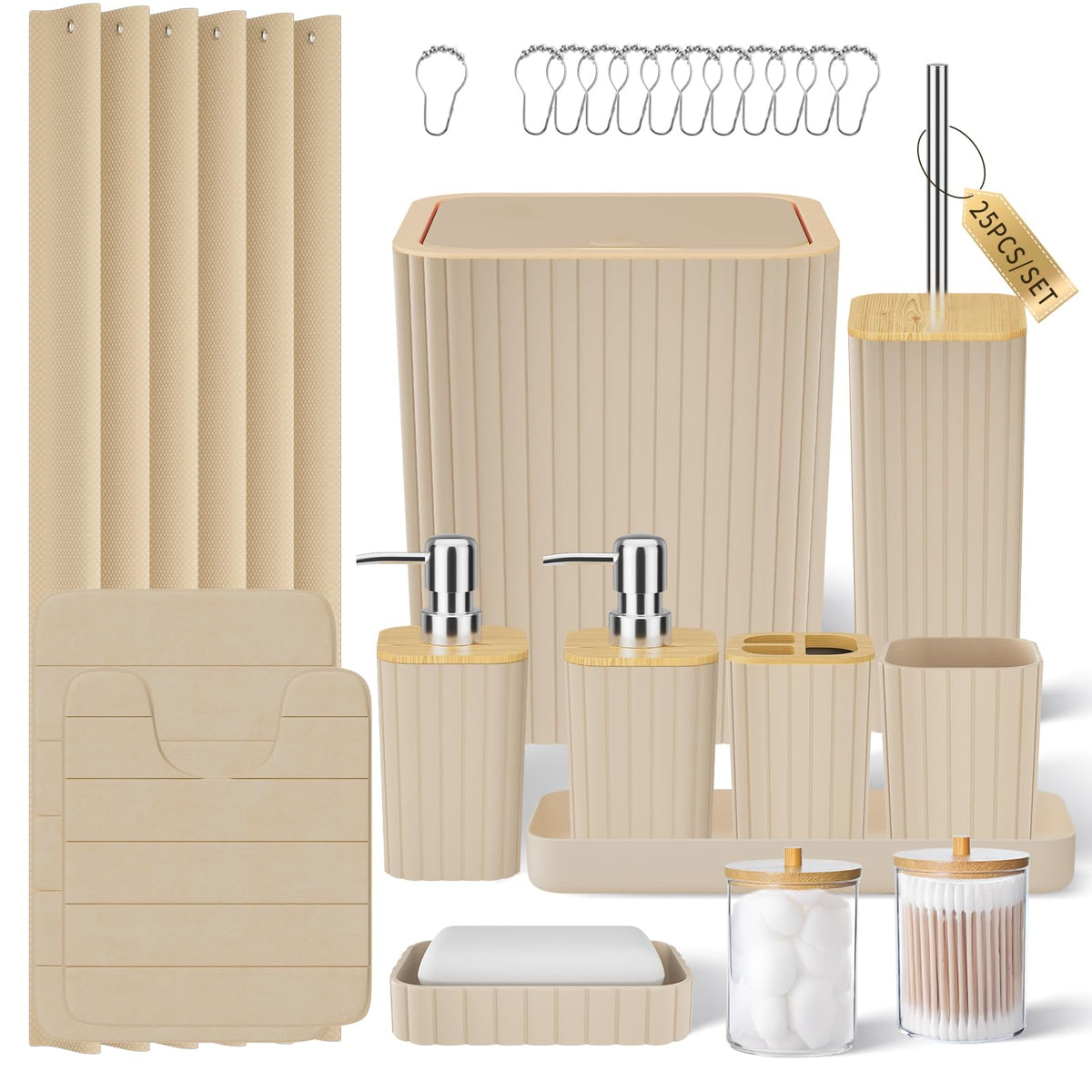 XLHOMO Bathroom Accessories Set - 10PC Gorgeous Black Bathroom Set