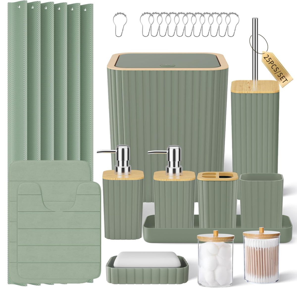 XLHOMO Bathroom Accessories Set - 10PC Gorgeous Black Bathroom Set