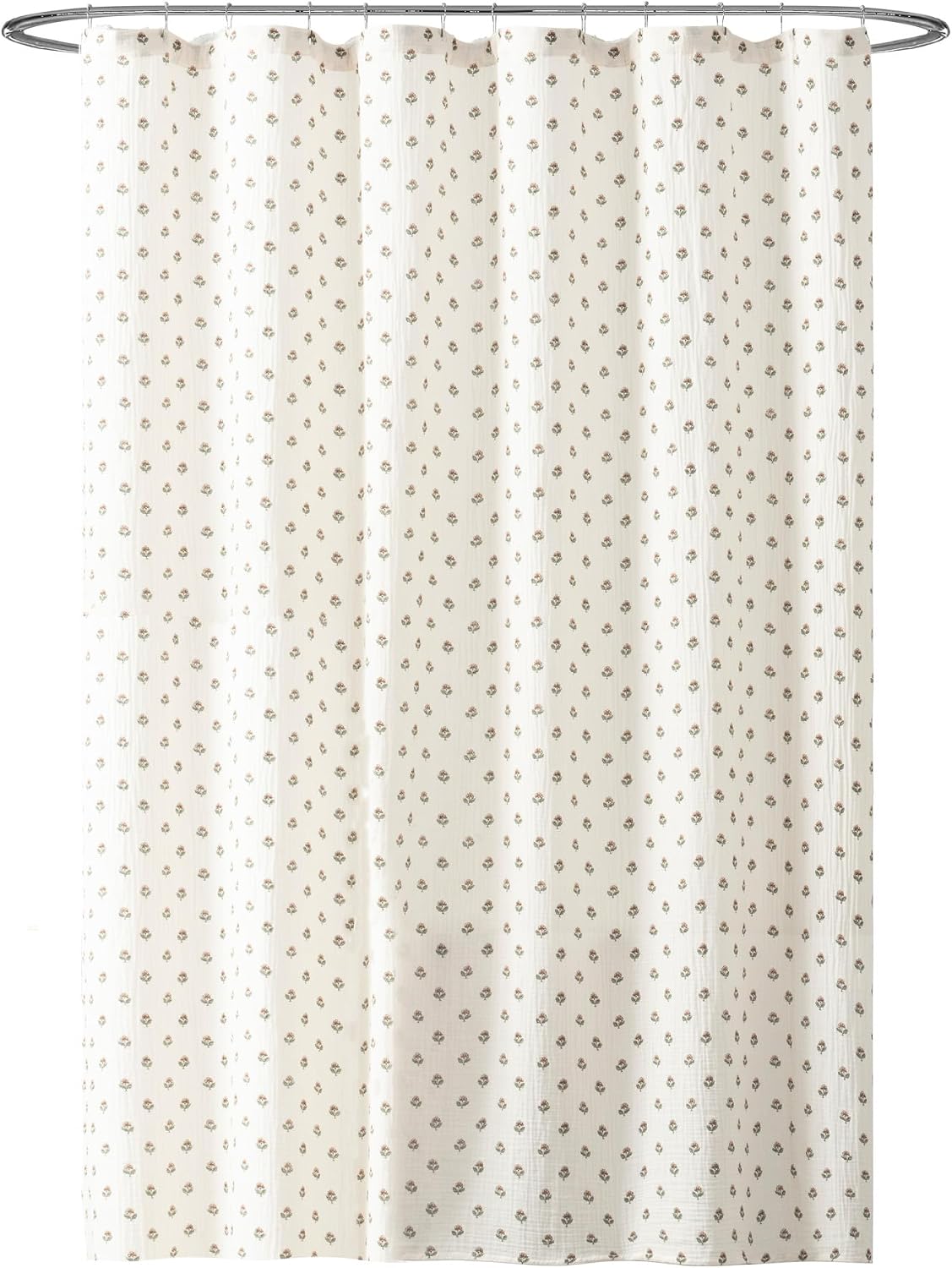 Peri Home Block Print Gauze Shower Curtain 72 x 72 inches Multi 1-Piece