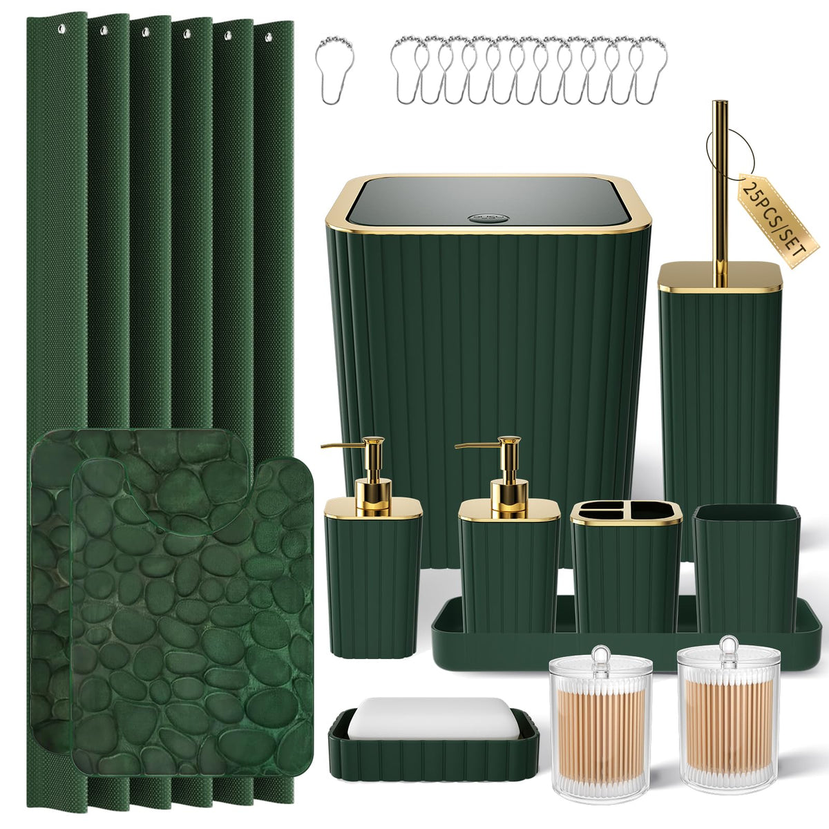 XLHOMO Bathroom Accessories Set - 10PC Gorgeous Black Bathroom Set