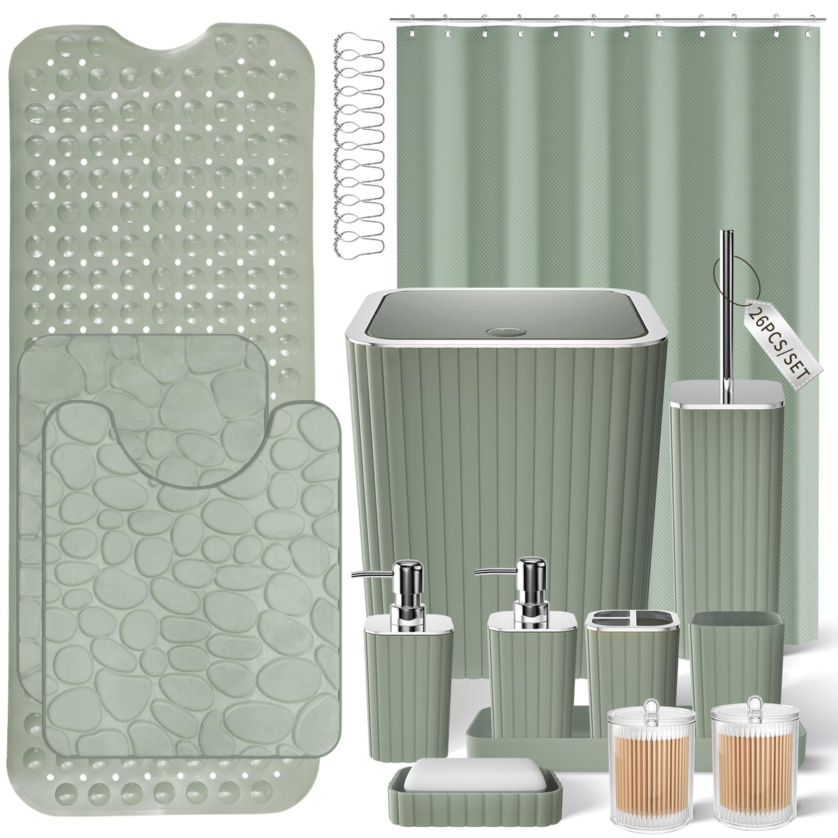 XLHOMO Bathroom Accessories Set - 10PC Gorgeous Black Bathroom Set
