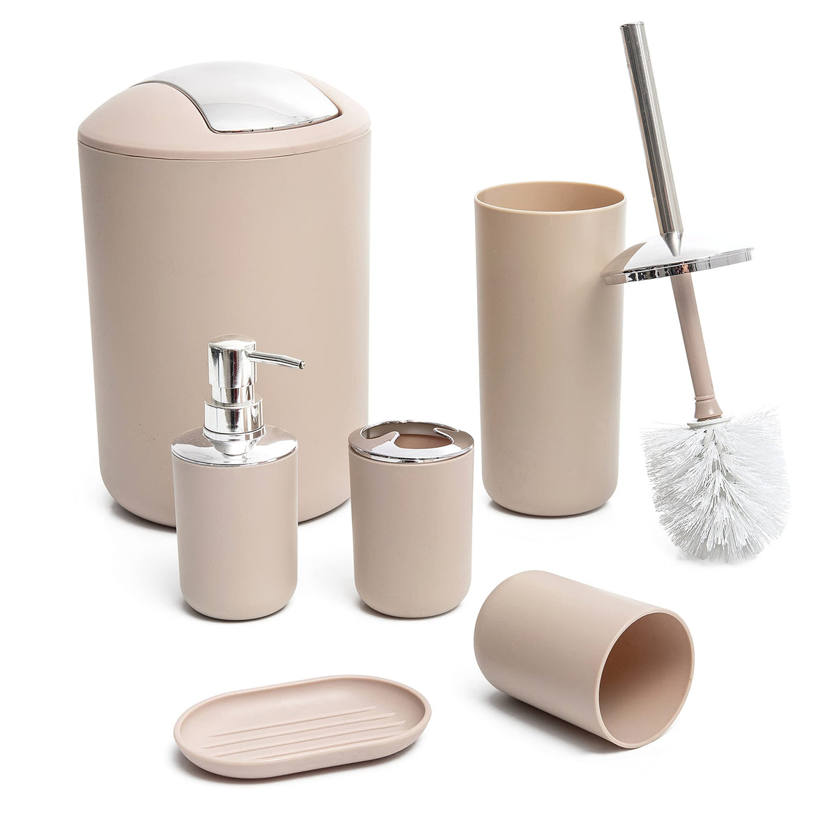 Moss & Stone 6-Piece Black Bathroom Accessories Set, Soap Dispenser