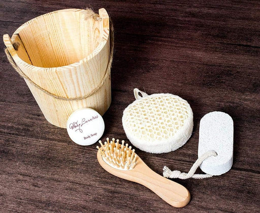 BRUBAKER Wooden Barrel Spa Bath & Body Gift Set