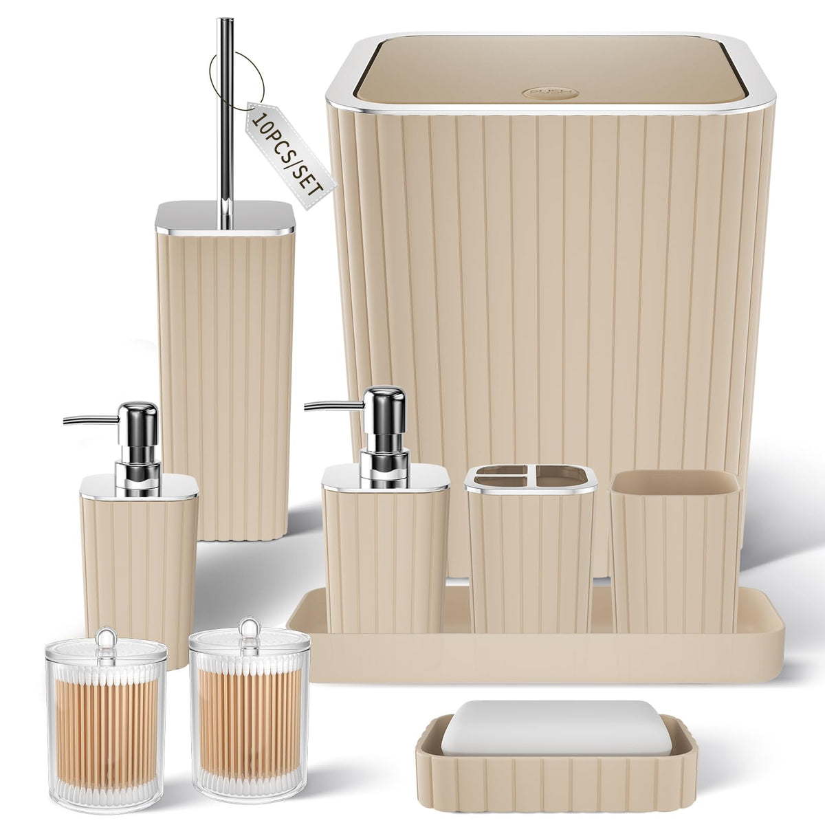 XLHOMO Bathroom Accessories Set - 10PC Gorgeous Black Bathroom Set