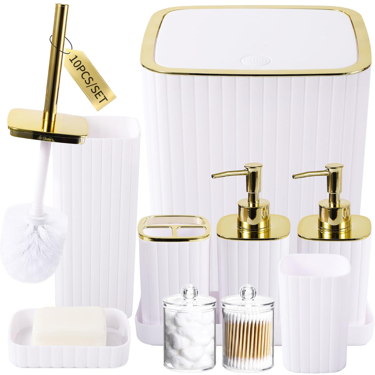 XLHOMO Bathroom Accessories Set - 10PC Gorgeous Black Bathroom Set