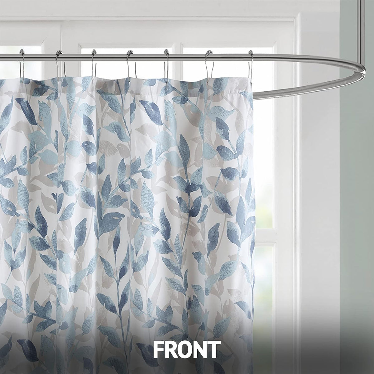 Madison Park Sofia Shower Curtain for Bathroom, 72 x 72, Blue