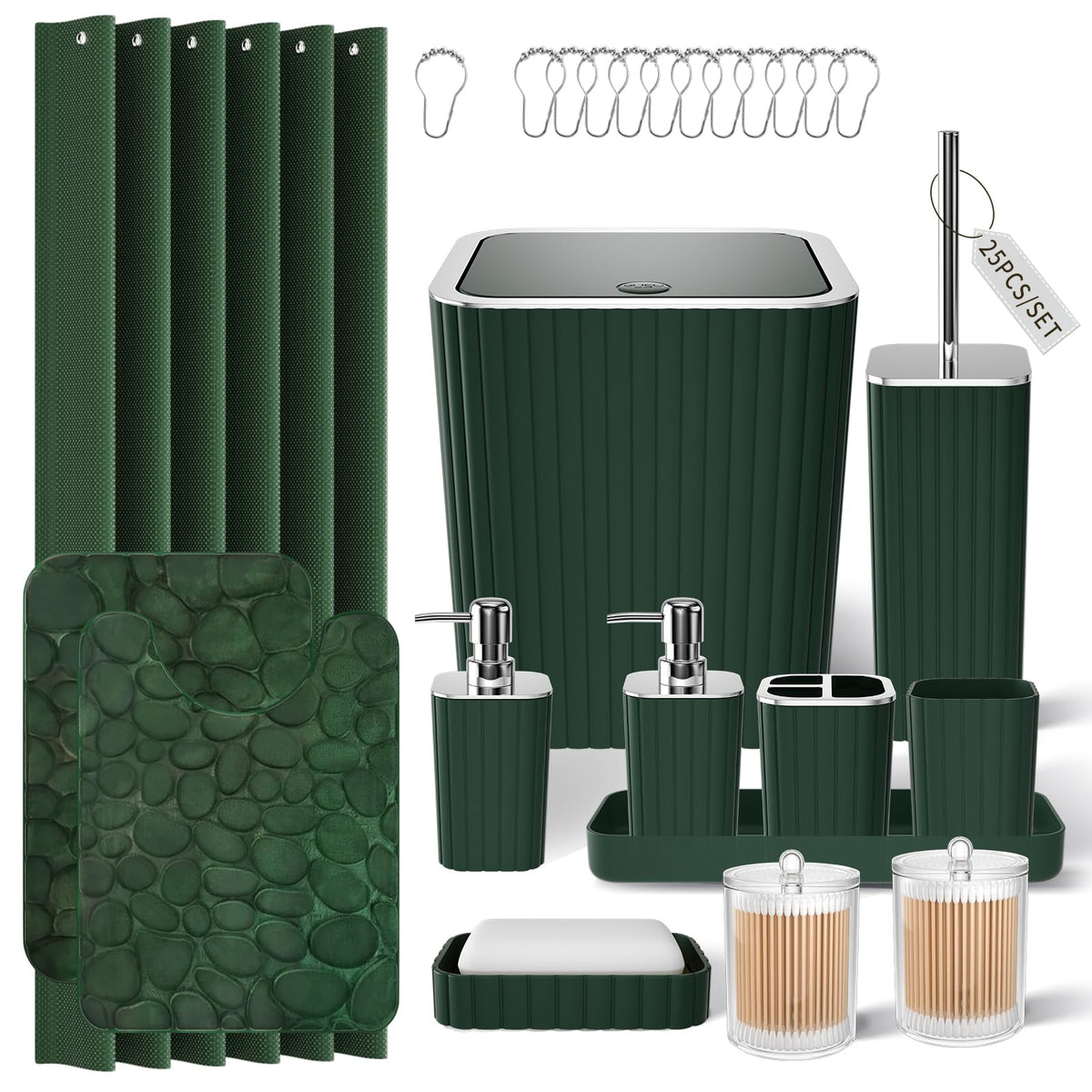 XLHOMO Bathroom Accessories Set - 10PC Gorgeous Black Bathroom Set