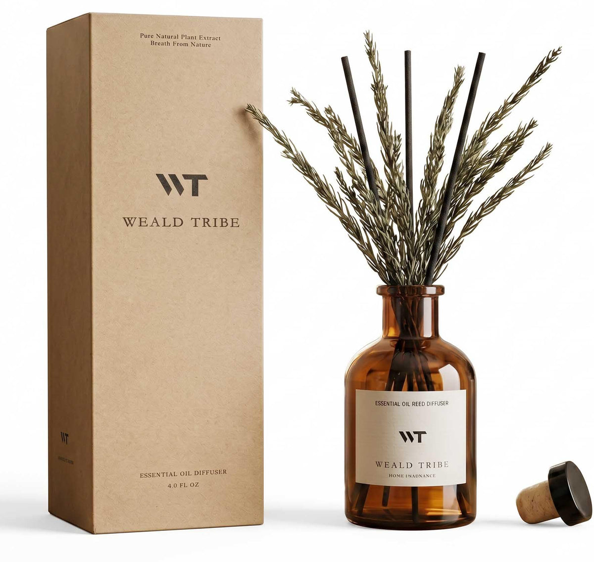 WEALD TRIBE Flower Reed Diffuser Set Clean White Linen Scent for Bathroom Air Fresheners | 4.0 fl oz Fragrance Oils with Sticks Home Fragrance Defusers | House Bedroom Office Shelf Decor & Gift